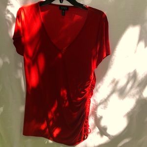 Jones New York short sleeve, orange/red ss shirt.